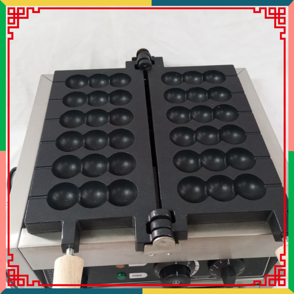 Máy Làm Bánh Hồ Lô 3 Xiên Octopus Balls Grill Pan Thép Không Gỉ Waffle Maker Electric 1500W 220V EU 
