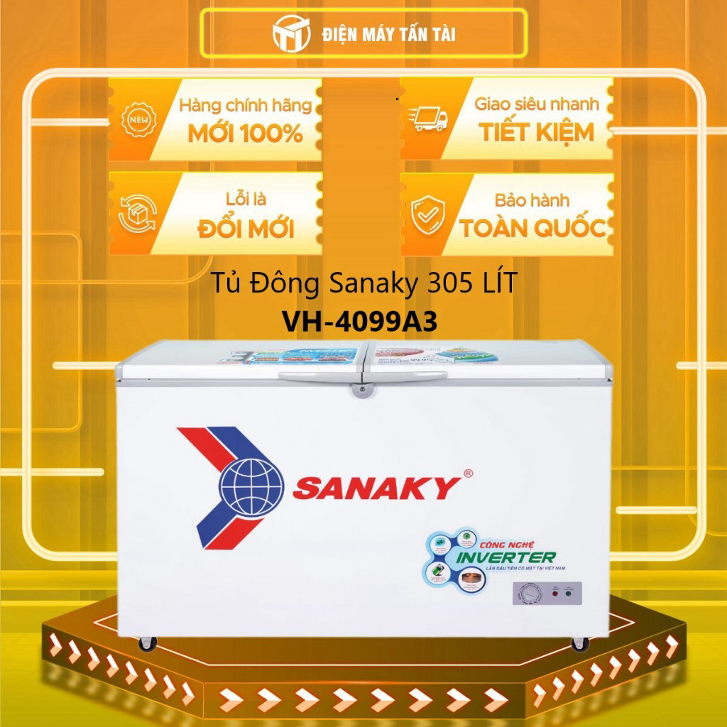 [ (HCM) - VH-4099A3 - Tủ Đông Sanaky VH-4099A3 1 NGĂN,2 CỬA,305 LÍT - MIỄN PHÍ GIAO HCM ]