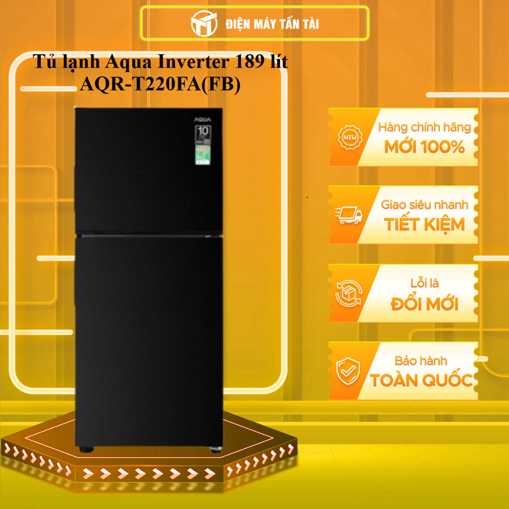 [ (TOÀN QUỐC) - AQR-T220FA(FB) - Tủ lạnh Aqua Inverter 189 lít AQR-T220FA ]