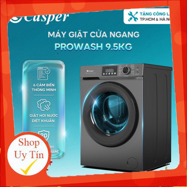 ( [Shopee - Lắp đặt 0Đ HN HCM] Máy giặt cửa ngang Casper 9.5KG WF-D95VGR1 - Bảo hành 2 năm - Chính h