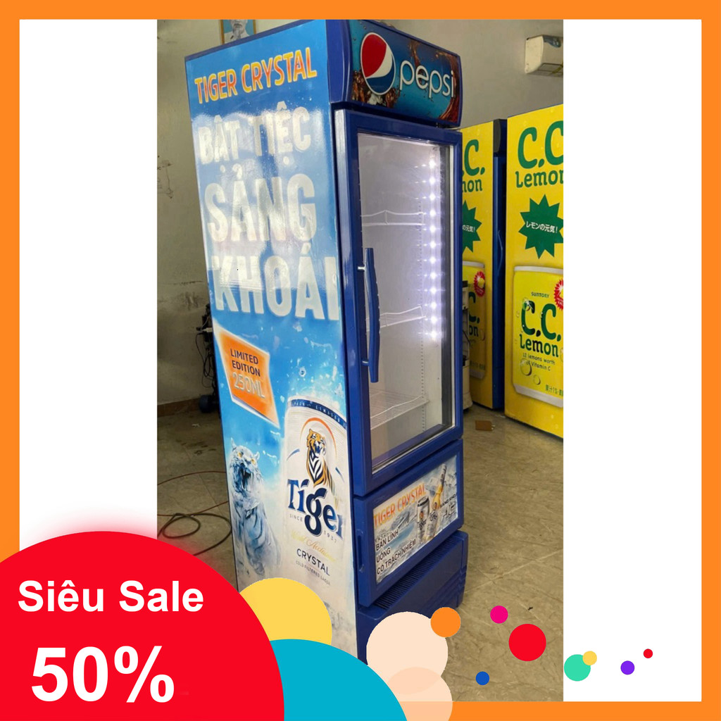nhắn shop nhận voucher_ Tủ mát Pepsi 400 lít đã qua sdung nguyên zin chỉ giao HCM, Long An, Bình Dươ