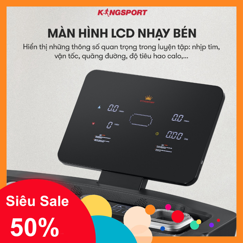 nhắn shop nhận voucher_ CHỈ GIAO MIỀN BẮC | Máy chạy bộ KINGSPORT Luxury KS2050 tốc độ đến 18,8km/h,