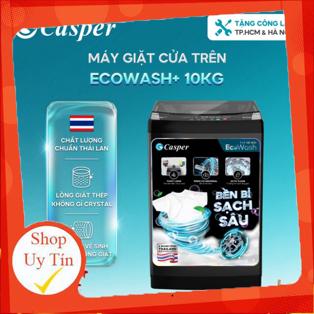 ( [Shopee - Lắp đặt 0Đ HN HCM] Máy giặt cửa trên Casper 10KG WT-10NB3 - Chính hãng - Bảo hành 2 năm 