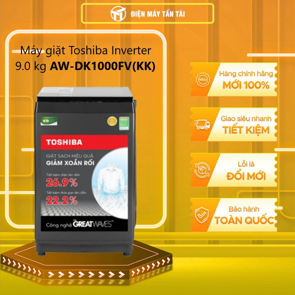 [ (TOÀN QUỐC) - AW-DK1000FV(KK) - Máy giặt Toshiba Inverter 9.0 kg AW-DK1000FV(KK) ]