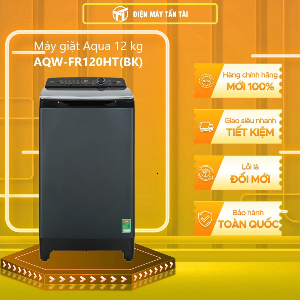 [ (TOÀN QUỐC) - AQW-FR120HT(BK) - Máy Giặt Aqua 12 kg AQW-FR120HT(BK) ]