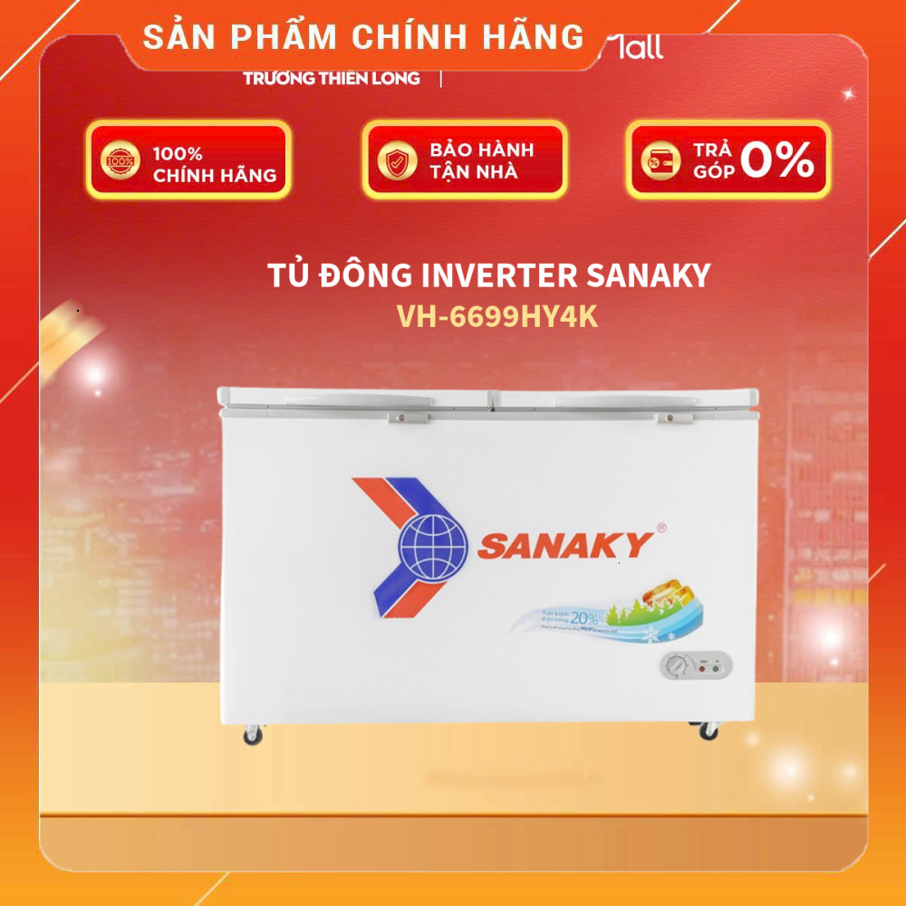 Sale Tủ Đông Sanaky Inverter 6699HY4K Kính Cường Lực 1 Ngăn Dàn Lạnh Đồng Miễn phí lắp đặt.