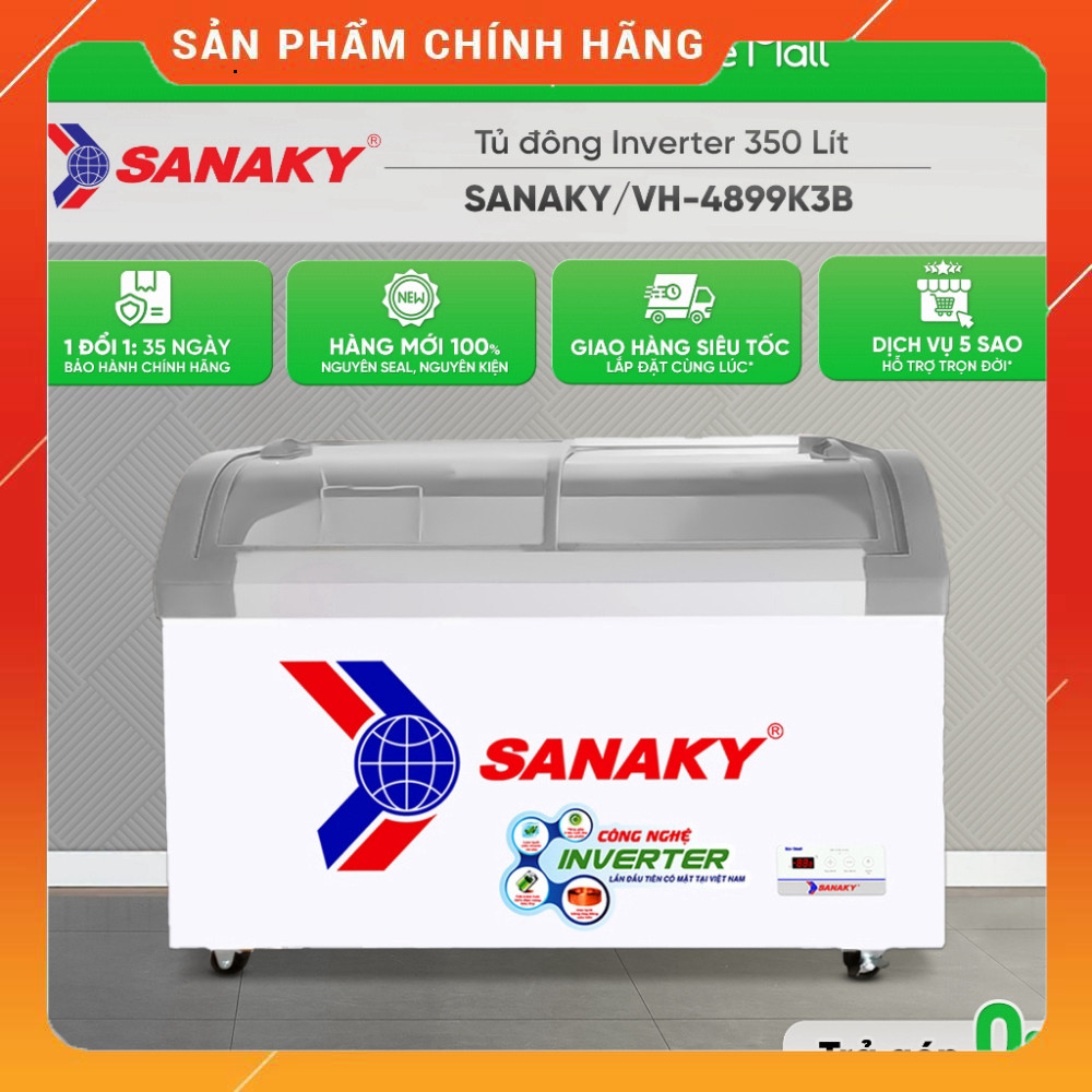 Sale Tủ Đông Sanaky Inverter VH-4899K3B 350 Lít Tích Hợp Bảo Quả Đa Tiêu ADJUSTMENT Miễn phí lắp đặt