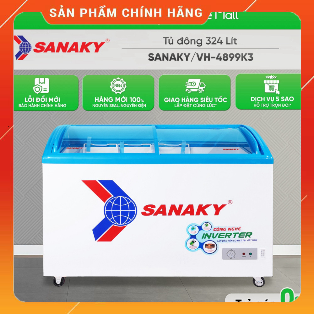 Sale Tủ Đông Sanaky 4899K3 Fridge Giữ Sống Lâu Theo Tương Chuẩn 8H 4899 K3 Miễn phí lắp đặt.