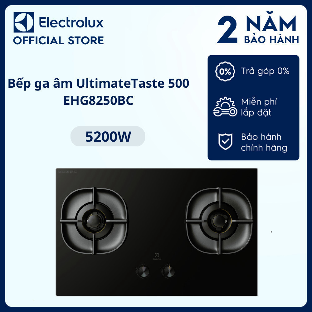 ( Bếp ga âm 80cm Electrolux UltimateTaste 500 với 2 vùng nấu-EHG8250BC )