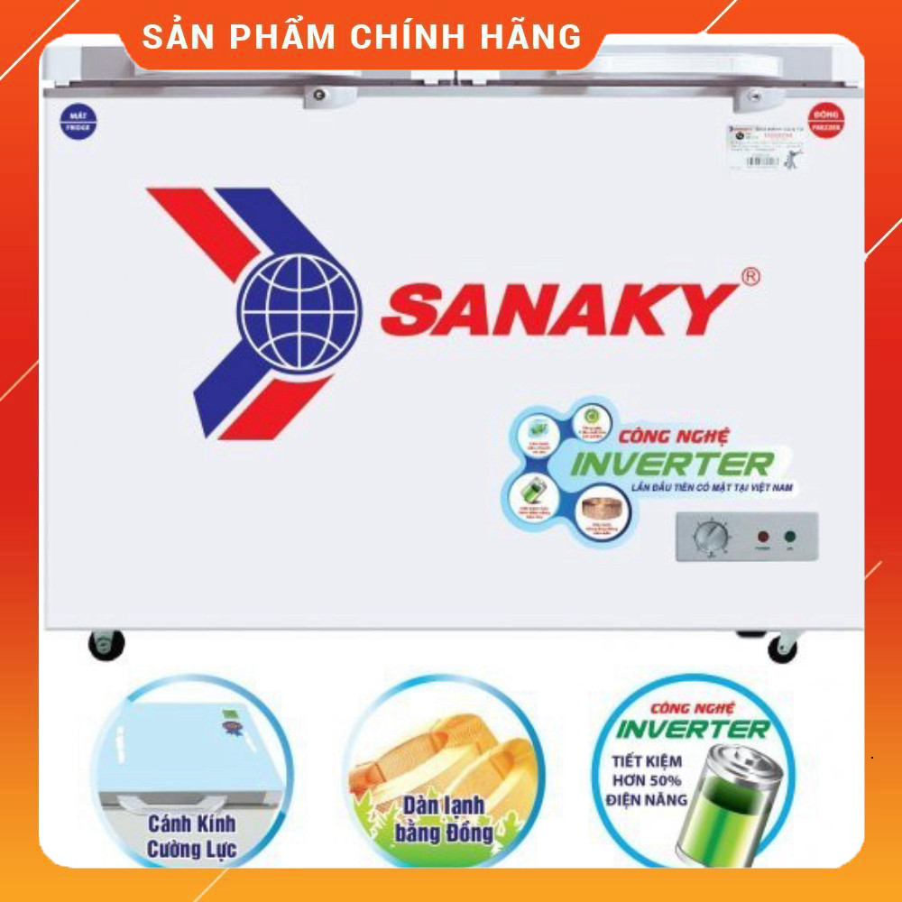 Sale Tủ Đông Inverter Sanaky 280L VH-4099W3 2 Ngăn Đông Mát Chuyên Dụng Cho Gia Đình Miễn phí lắp đặ