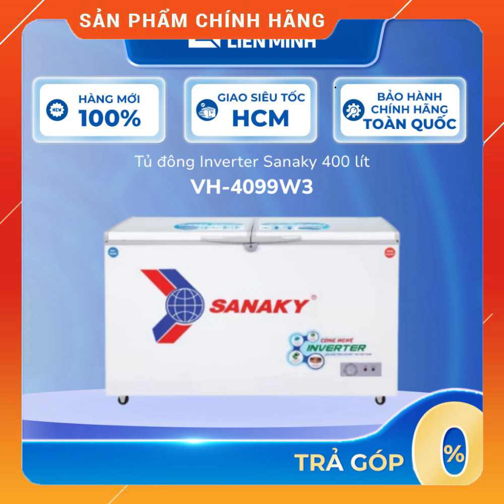 Sale Tủ Đông Chính Hãng Sanaky VH-4099W3 Công Suất 240W Dung Tích 4099L Giao Hàng Toàn Quốc Miễn phí