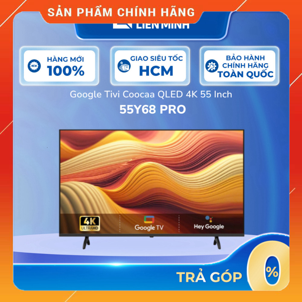 Sale  Google Tivi Coocaa 4K 55 Inch 55Y68 PRO / 55Y68 Tivi 4K 55 Inch Chiếc Tốt Cho Xem Phim Miễn ph