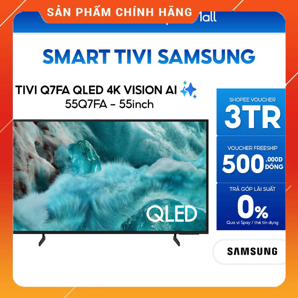 Sale  Tivi QLED Samsung Q7FA 4K Tích Hợp Công Nghệ Samsung AI Giúp Tìm Kiếm Nhanh Chóng Miễn phí lắp