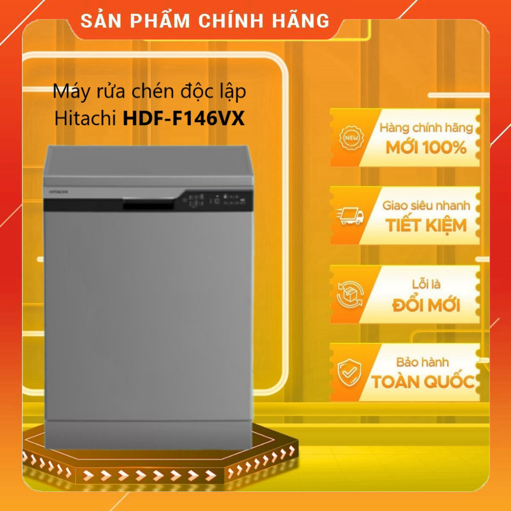 Sale Máy Rửa Bát Đĩa Độc Lập Hitachi HDF-F146VX 14 Bộ 14 Bộ Chén Bạc Kẽm Tiết Kiệm Điện Miễn phí lắp