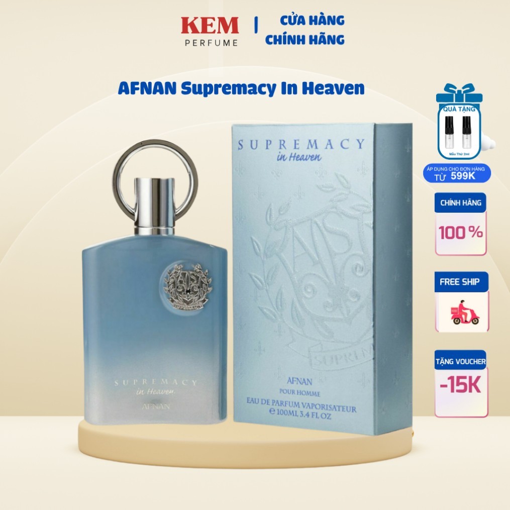 Nước Hoa Nam Afnan Supremacy In Heaven EDP 100ml – Tươi Mát, Sạch Sẽ & Thanh Lịch-Kemperfume