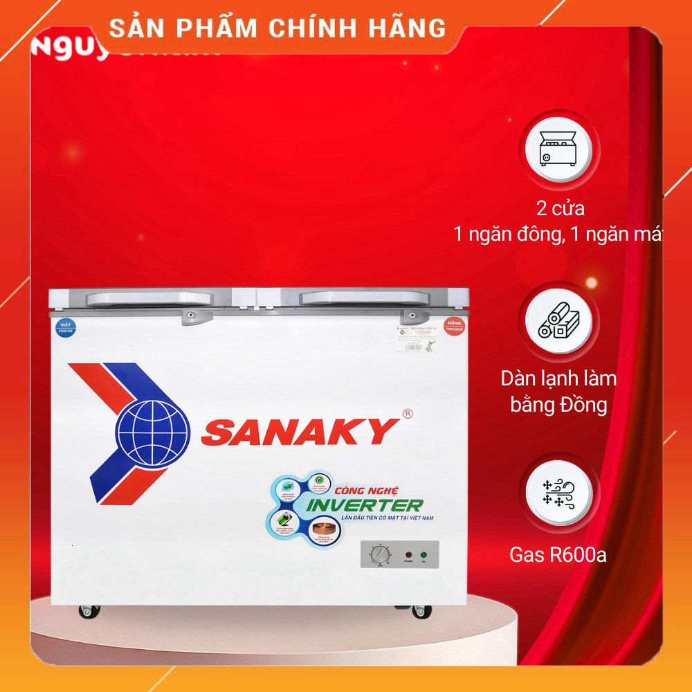 Sale Tủ đông Sanaky Inverter 220 Lít Giữ Lạnh 24H (or) Tủ Giữ Đông Sanaky Inverter 220Lít Giữ Lạnh Đ
