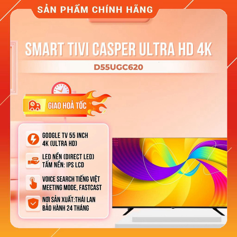 Sale  Tivi Casper Ultra HD 4K 50 Inch D50UGC620 Thiết Kế Tràn Viền 4K Chiều Cao 91 cm Miễn phí lắp đ