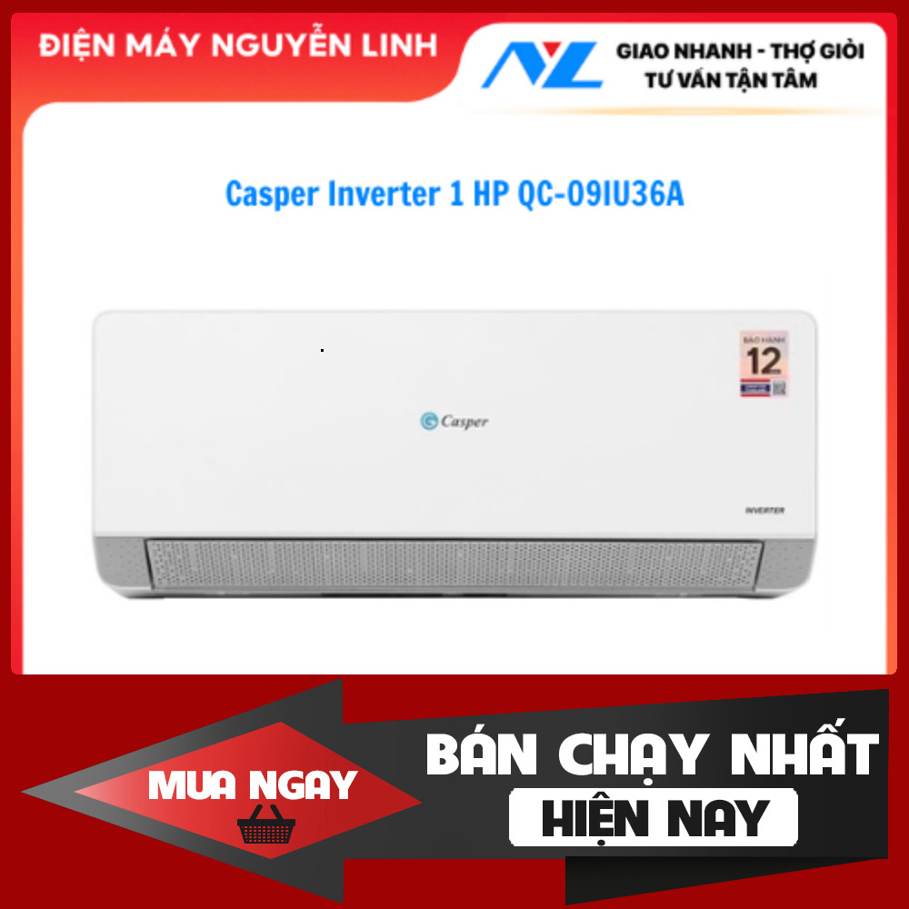 Máy Làm Mát Điều Hòa Casper Inverter QC-09IU36A QC-09IU36 1 HP Tính Năng Coolsense
