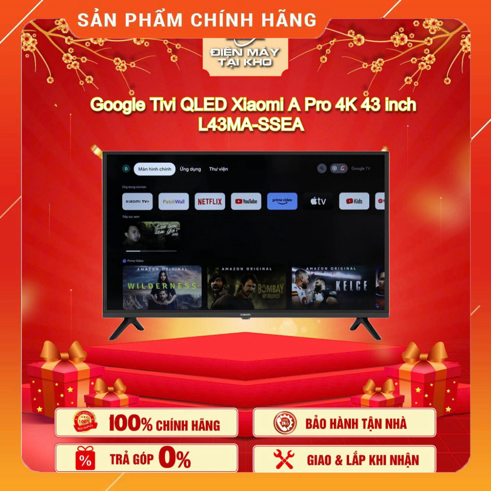 Sale  Tivi Xiaomi Qled 43 inch 4K L43MA-SSEA Dolby Vision Âm Thanh Chất Lượng Cao Tivi 4K cao cấp vớ