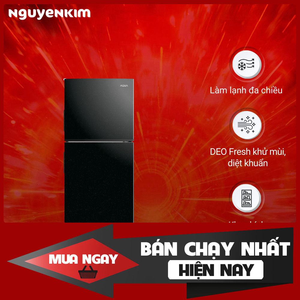 Tủ Lạnh Aqua Inverter AQR-T225FA 2 Cánh 189L Dung Tích Lớn Tủ Lạnh