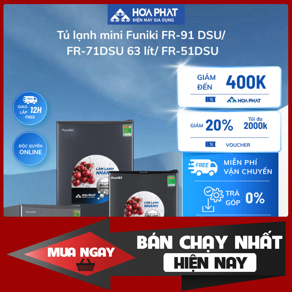 Tủ Lạnh Mini Funiki FR-91DSU 90L FR-71DSU 63L FR-51DSU 46L Dung Tích Năng Tiến 24Tháng