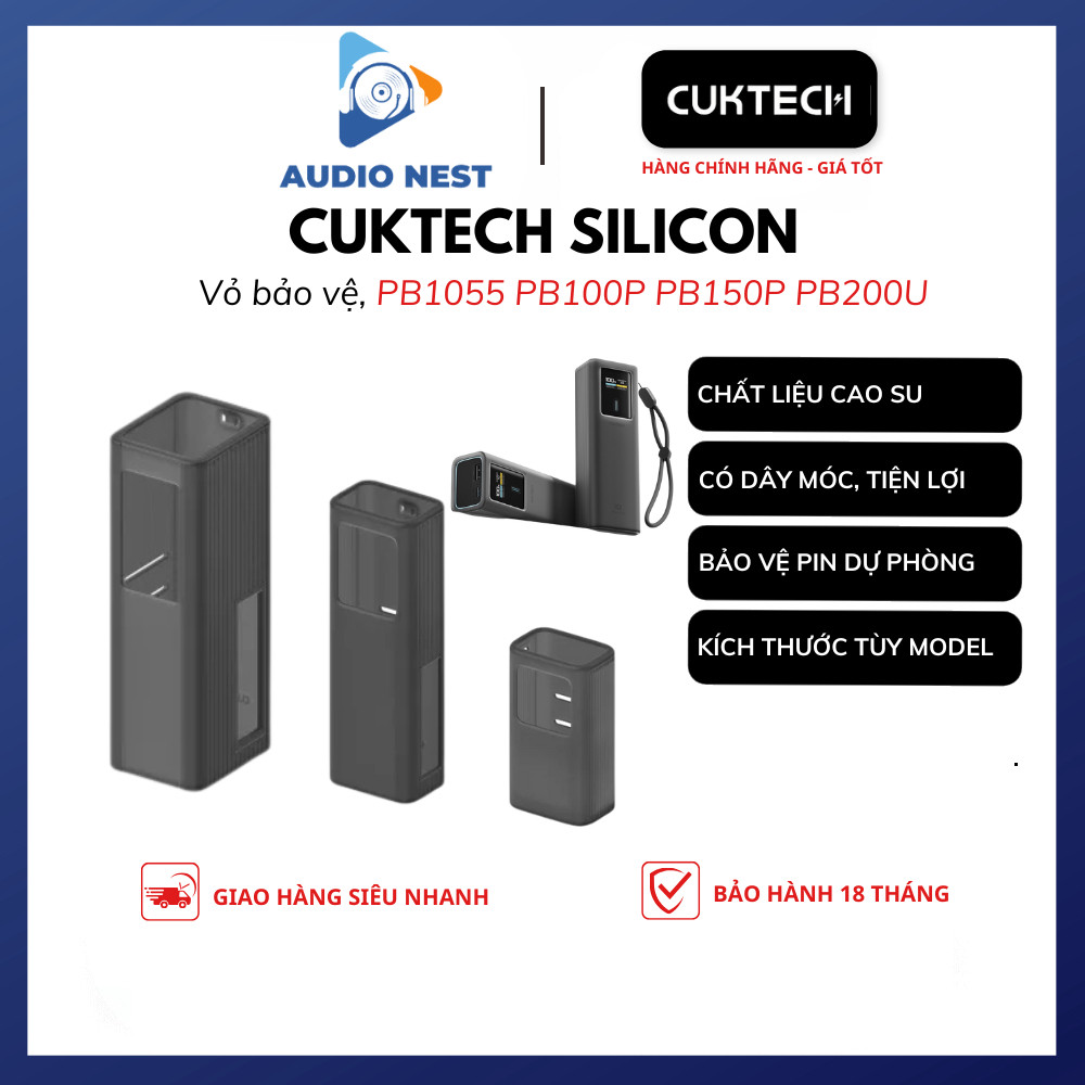 Vỏ Bảo Vệ Silicon Cuktech Dành Cho PB1055 PB150 PB100P PB200U - Chính Hãng