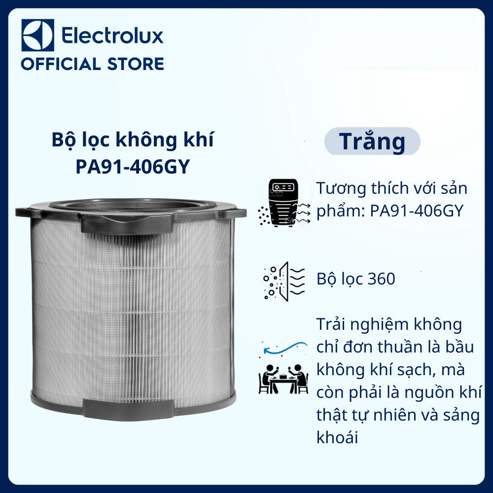 ( Bộ lọc không khí Electrolux 360 PA91-406GY,lọc bụi siêu mịn thông minh,khử mùi EFDCLN4 )