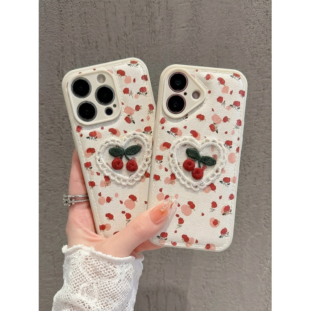 Ốp Lưng Iphone Trái Tim Cherry - Cherry Vintage Heart Xinh Yêu  - Ốp Lưng HandMade