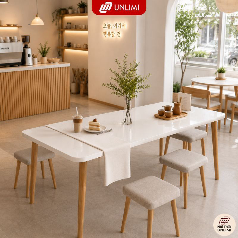 UNLIMI Bàn Ăn Gỗ Nhỏ Gọn Dành Cho Căn Hộ Studio Chung Cư 120x60x73cm - UP181
