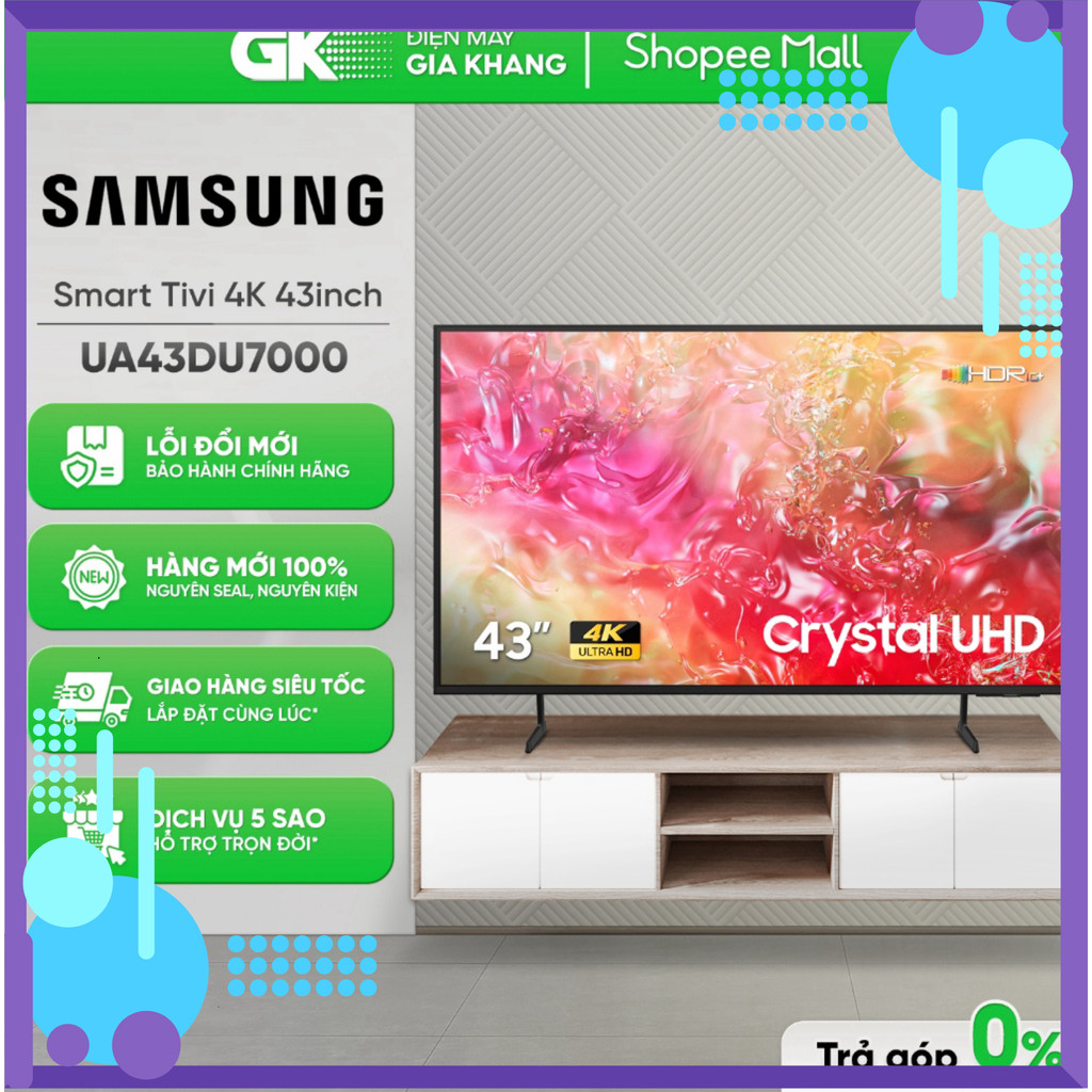 Chính hãng UA43DU7000 - Smart Tivi SAMSUNG 4K 43 inch 43DU7000 [Toàn Quốc] )