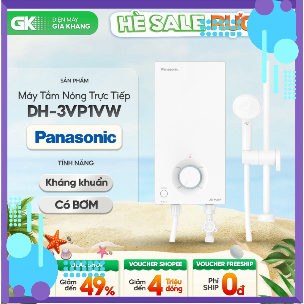 Chính hãng DH-3VS1VW | DH-3VP1VW | DH-4VP1VW | DH-4VS1VW - Máy Nước Nóng Trực Tiếp Panasonic [Toàn Q