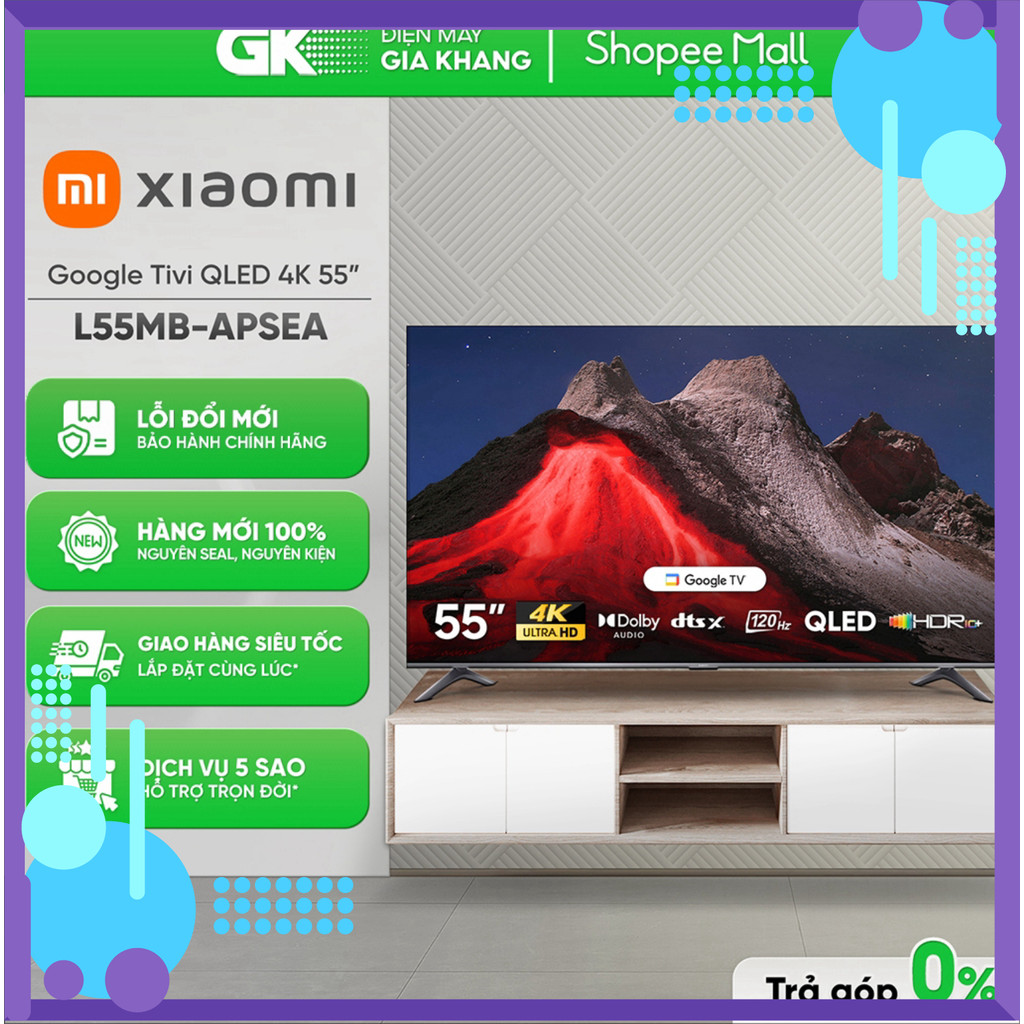 Chính hãng L55MB-APSEA - Google Tivi QLED Xiaomi A Pro 4K 55 Inch L55MB-APSEA [Toàn Quốc] )
