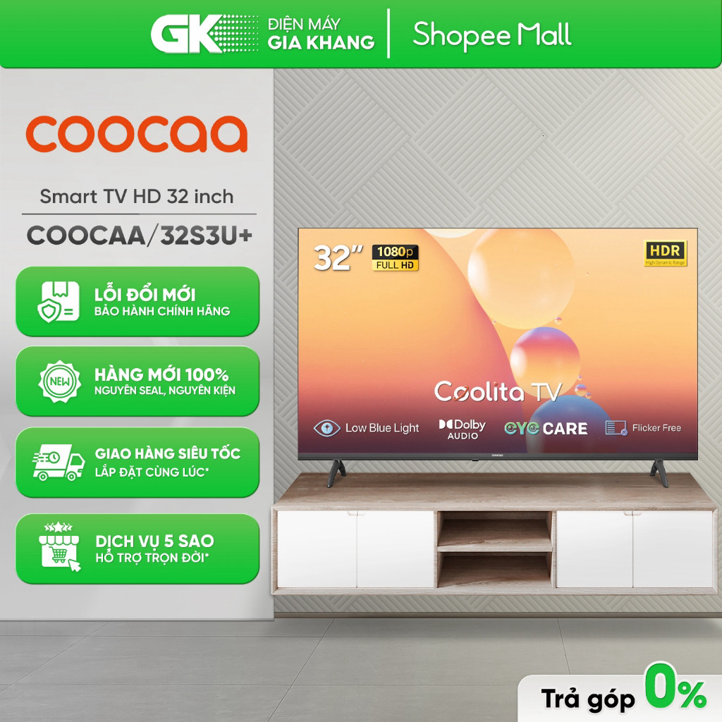 ( S3U+ | Smart Tivi HD Coocaa Wifi 32S3U+ 32 Inch / 43S3U+ 43 Inch [Toàn Quốc] )