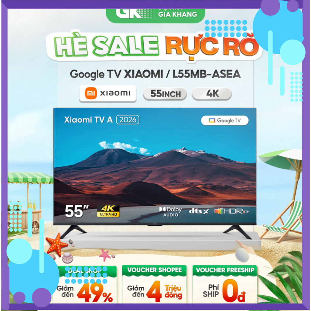 Chính hãng L55MB-ASEA Google Tivi Xiaomi A 4K 55 Inch [Toàn Quốc] )