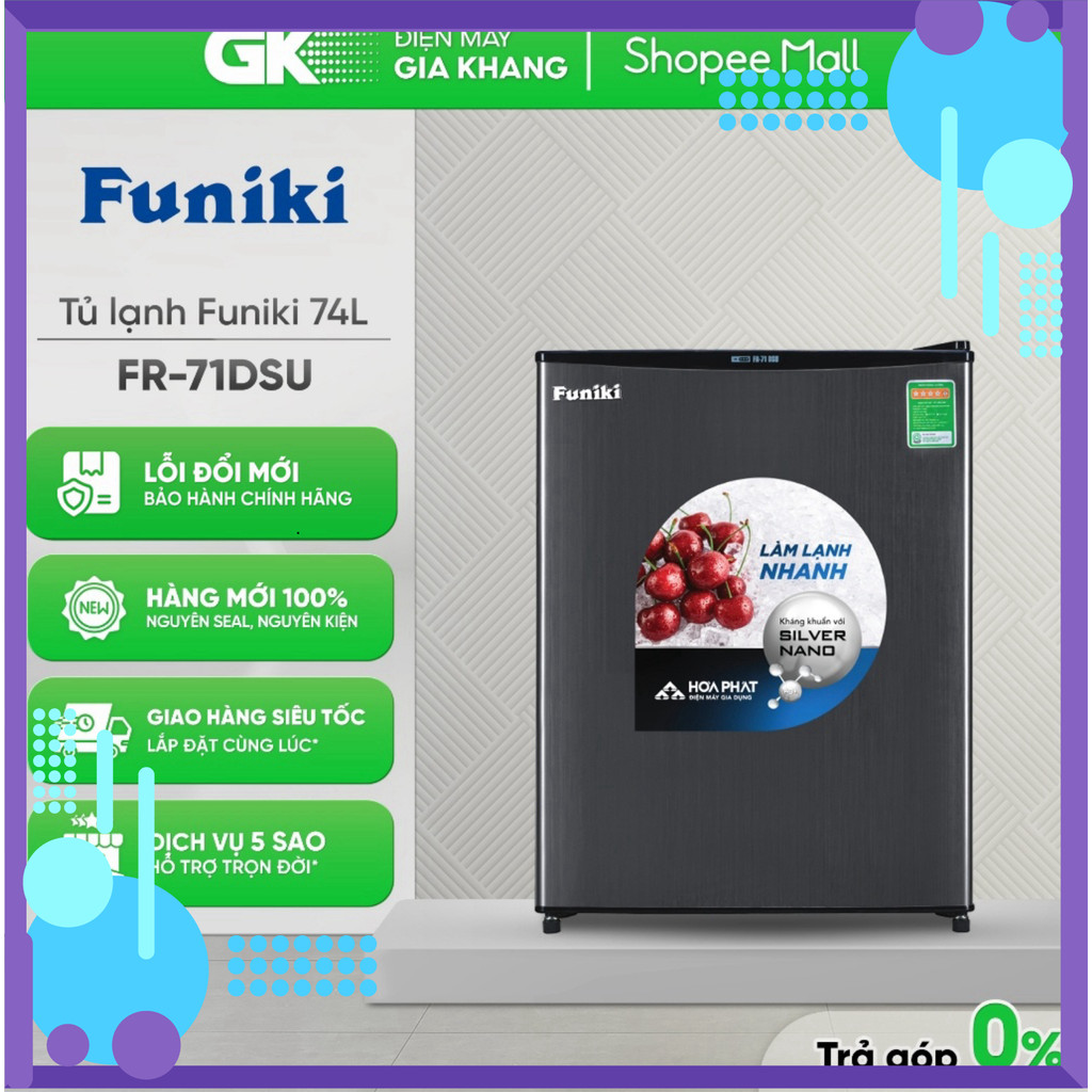 Chính hãng FR 71DSU - Tủ Lạnh Funiki FR-71DSU Mini 74 Lít [Toàn Quốc] )