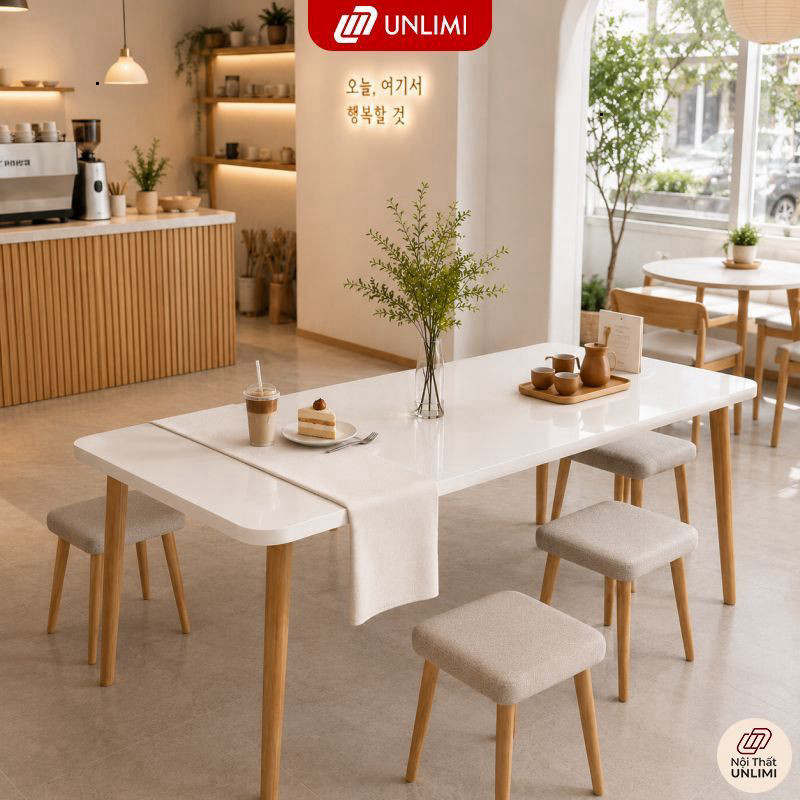 UNLIMI Bàn Ăn Gỗ Nhỏ Gọn Dành Cho Căn Hộ Studio Chung Cư 120x60x73cm - UP181