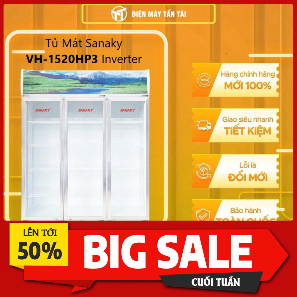 IIB đặt hàng Sanaky Tủ Mát Inverter VH-1520HP3 215L Tủ lạnh Mát Nhiệt Tiết Kiệm Cài Sửa Dễ Miễn phí 