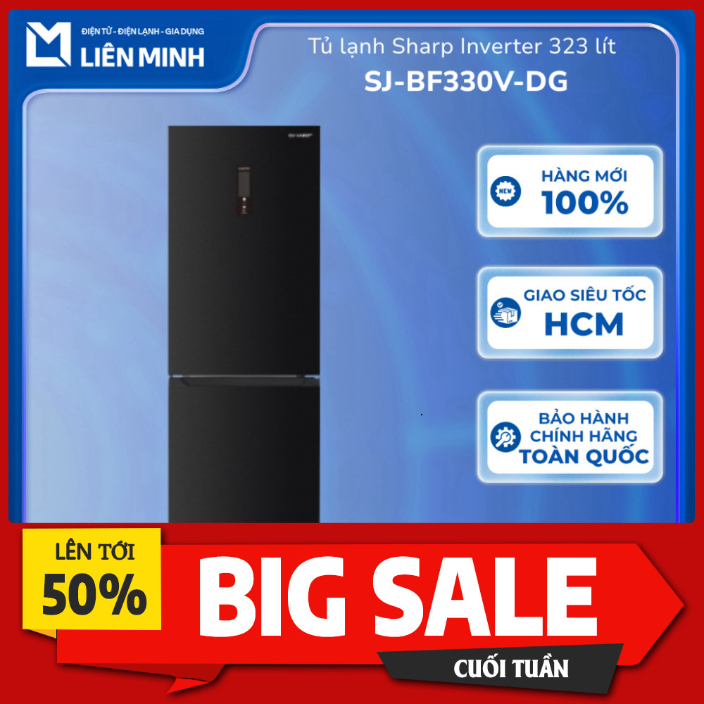 IB đặt hàng Tủ Lạnh Sharp Inverter 323L SJ-BF330V-DG Tự Sạc Điện Tiết Kiệm Giao toàn quốc .