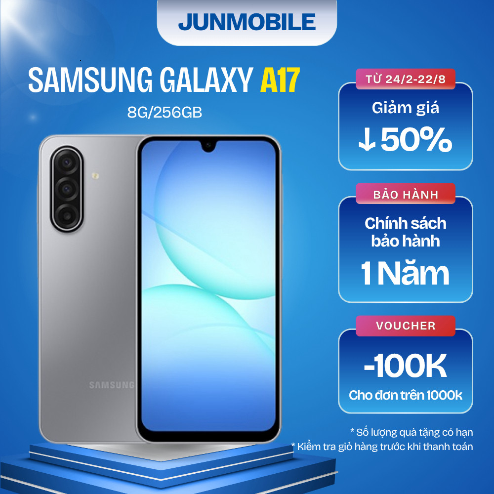 Điện Thoại Samsung Galaxy A17 5G 8GB/256GB Chạy Mượt Ổn Định Màn Lớn 6.7 Pin 5000mAh I BH 12 Tháng