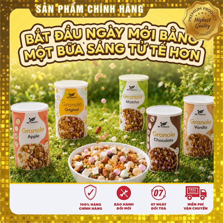 Ngũ Cốc Granola 245G Befresco Vị Táo Mix Dinh Dưỡng Nhiều Hạt - Detox House