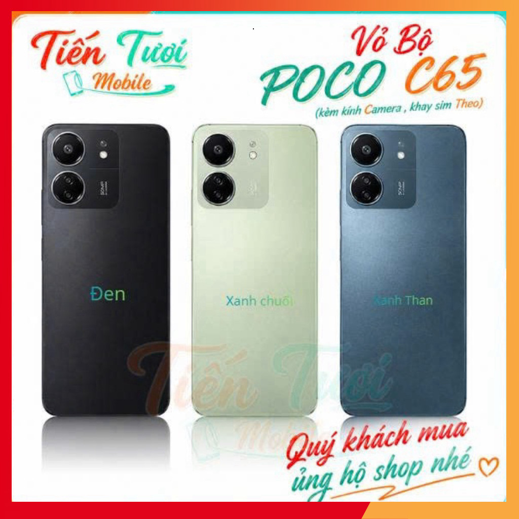 vỏ bộ  poco c65 / vỏ poco c65 ,kèm kính Camera , khay sim ,tuongvy213