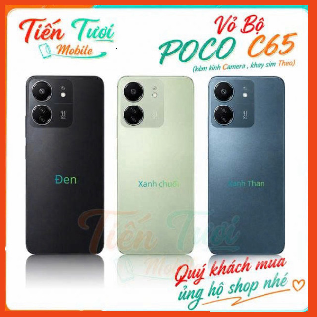 vỏ bộ  poco c65 / vỏ poco c65 ,kèm kính Camera , khay sim ,Minhtue333