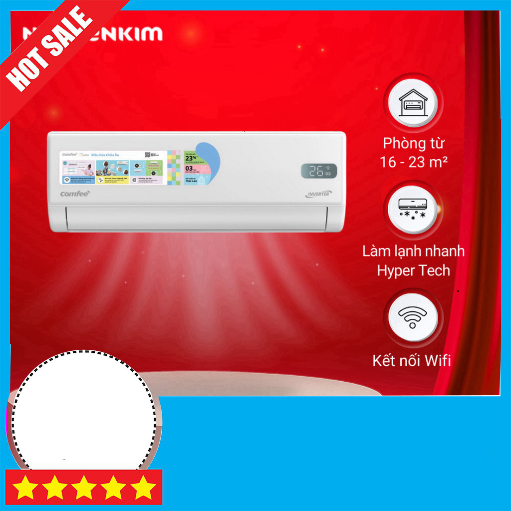 Nhắn shop đặt đơn  Máy Lạnh Comfee Inverter 1.5 HP CFS-13VGPF/CFS-13VGPC Tùy chỉnh nhiệt độ tự động,