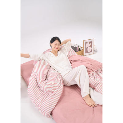 Bộ ga chun Goodnight Mira kẻ sọc, mịn mềm mại, thông thoáng (sản phẩm bao gồm ga và vỏ gối nằm)