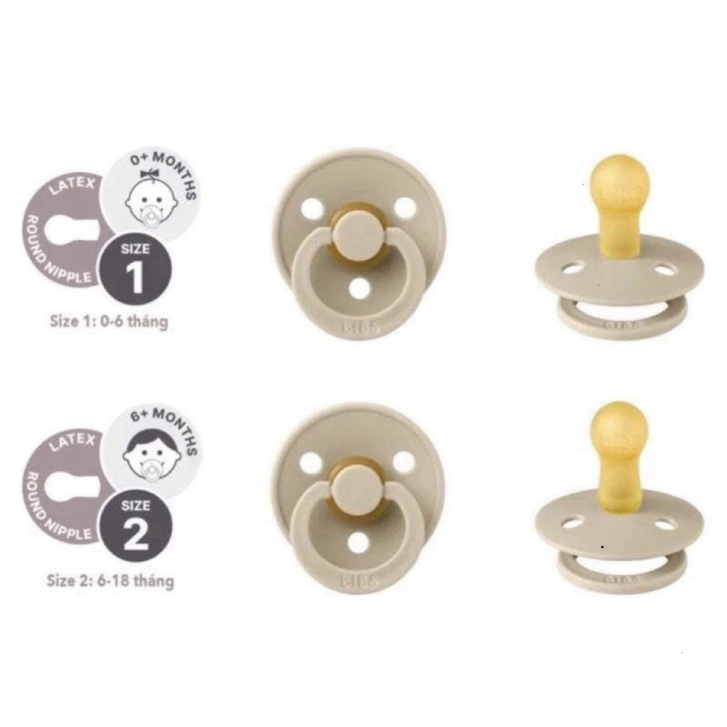 BIB Ti Giả Cao Su Mềm Cho Bé 6-18 & 0-6 Tháng An Toàn Thoáng