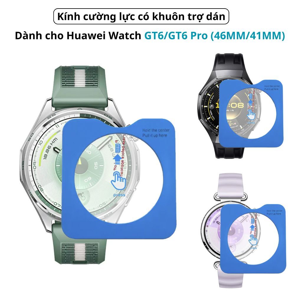 Kính cường lực có khuôn trợ dán dành cho Huawei Watch GT6,GT6 Pro (46mm/41mm)