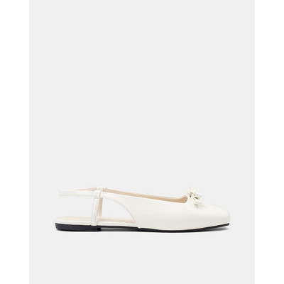 Giày Búp Bê Nữ 1cm Thời Trang JUNO Slingback Đế Bệt Phối Nơ BB01149