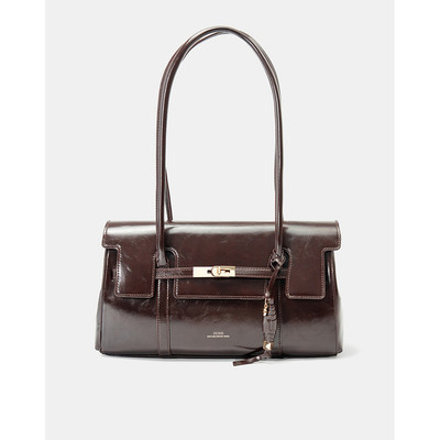 Túi Xách Nữ Thời Trang JUNO Cỡ Trung Croissant Satchel Bag With Belt Detail TXT332