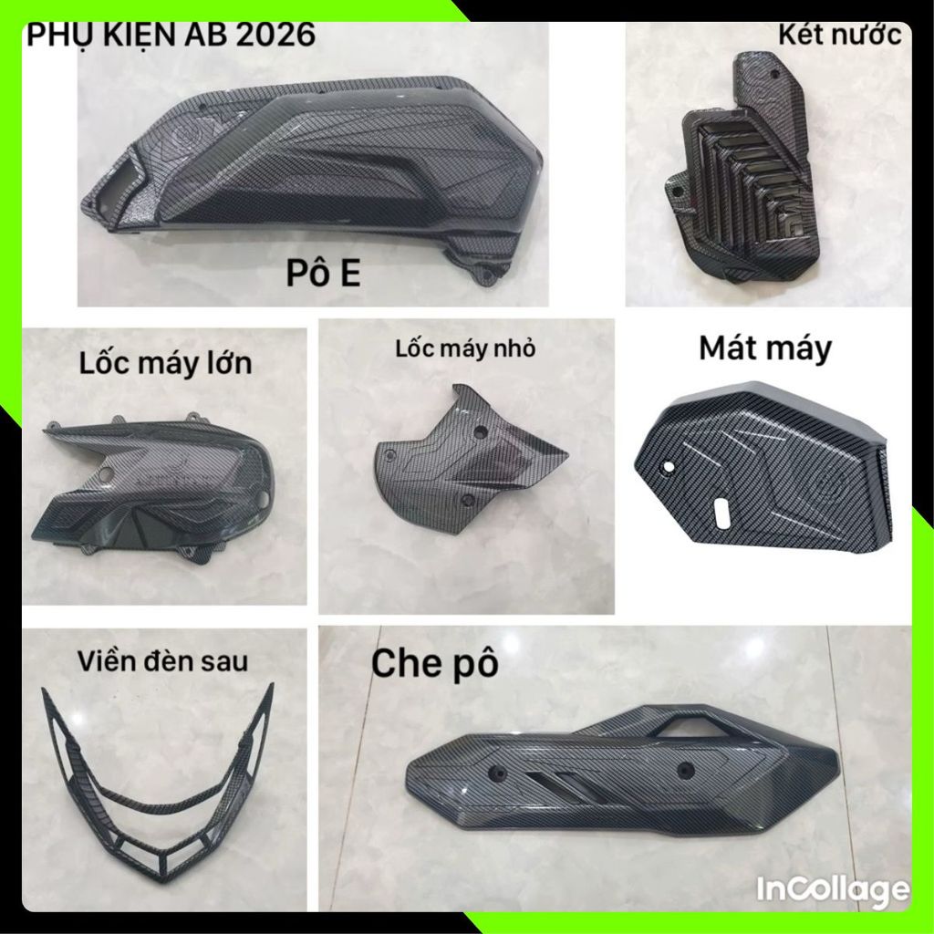 Bộ Ốp Nhựa Carbon AB 2026 125 160  [HÀNG CHUẨN] ốp xe ab26 cacbon
