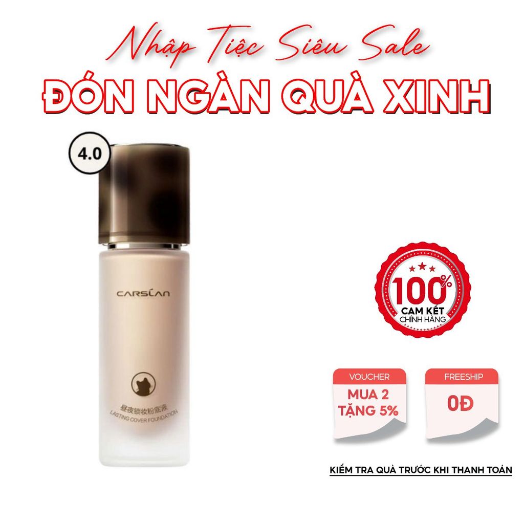 Kem nền Carslan dưỡng ẩm kiềm dầu chống thấm nước 30g